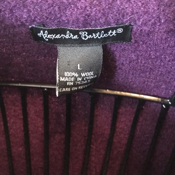 Alexandra Bartlett 100% Wool Purple Coat Size Large - Picture 4 of 11